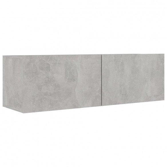 Ensemble de meuble TV 2 pcs Gris béton Aggloméré