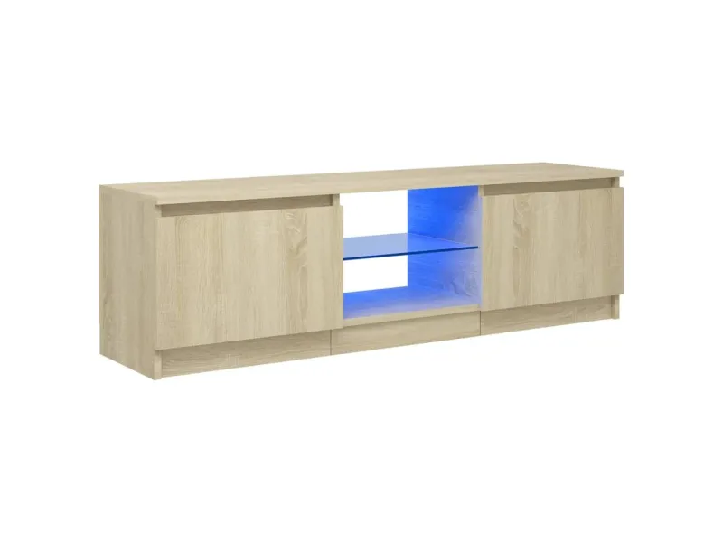Meuble TV avec lumières LED chêne sonoma 120x30x35,5 cm