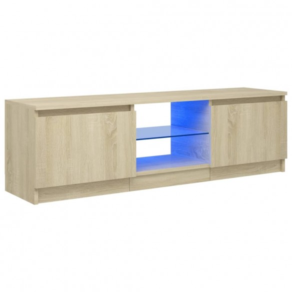 Meuble TV avec lumières LED chêne sonoma 120x30x35,5 cm