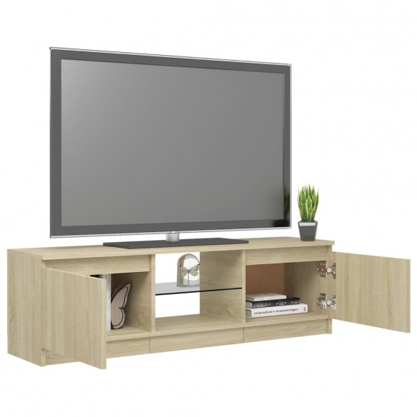 Meuble TV avec lumières LED chêne sonoma 120x30x35,5 cm