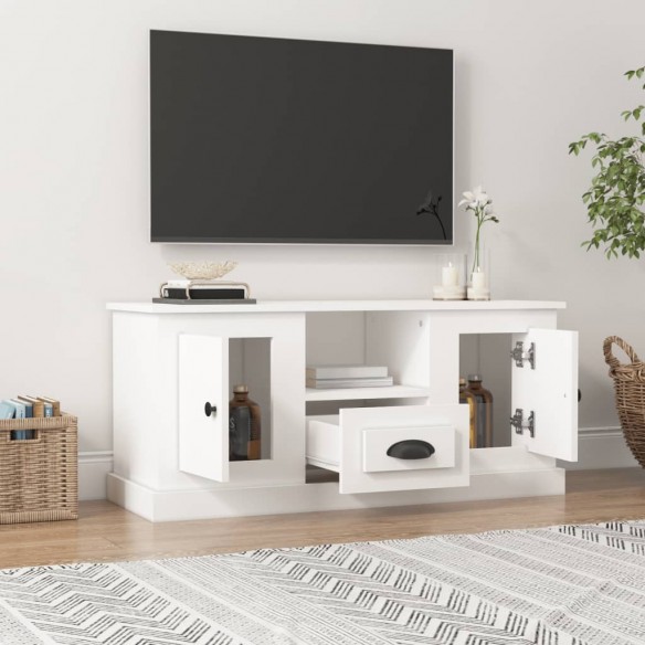 Meuble TV blanc 100x35,5x45 cm bois d'ingénierie