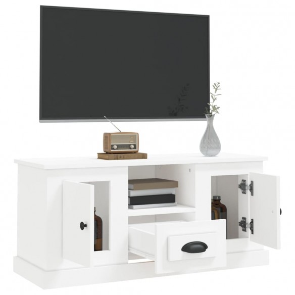 Meuble TV blanc 100x35,5x45 cm bois d'ingénierie