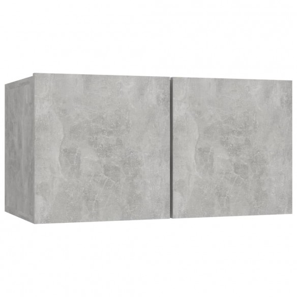 Ensemble de meuble TV 2 pcs Gris béton Aggloméré