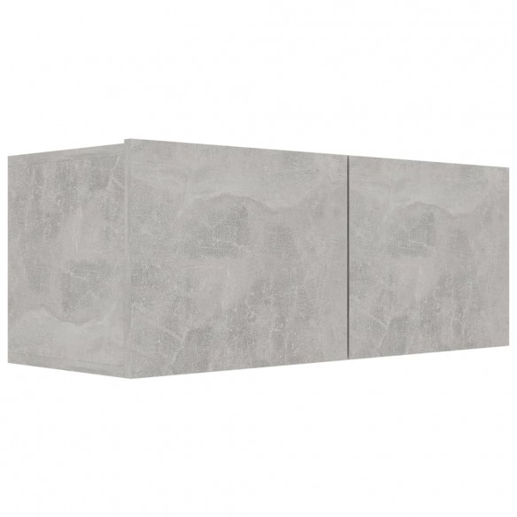 Ensemble de meuble TV 2 pcs Gris béton Aggloméré