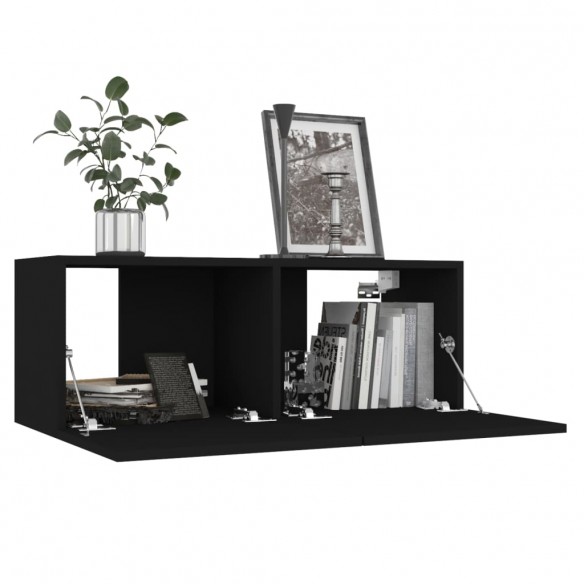 Ensemble de meubles TV 6 pcs Noir Aggloméré