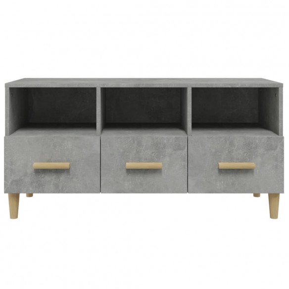 Meuble TV gris béton 102x36x50 cm bois d'ingénierie