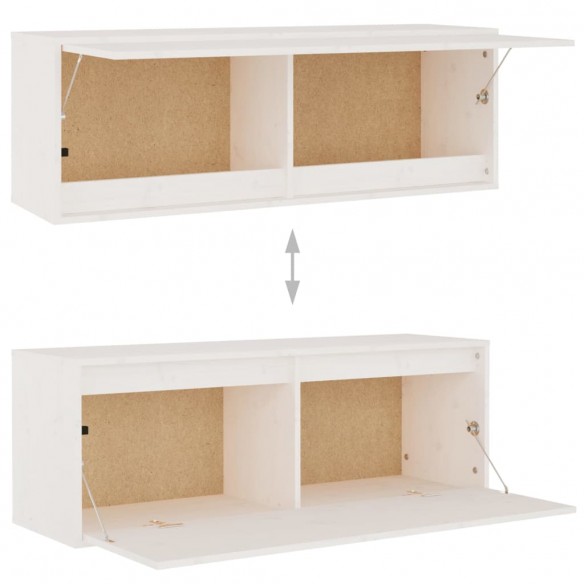 Meubles TV 3 pcs Blanc Bois massif de pin