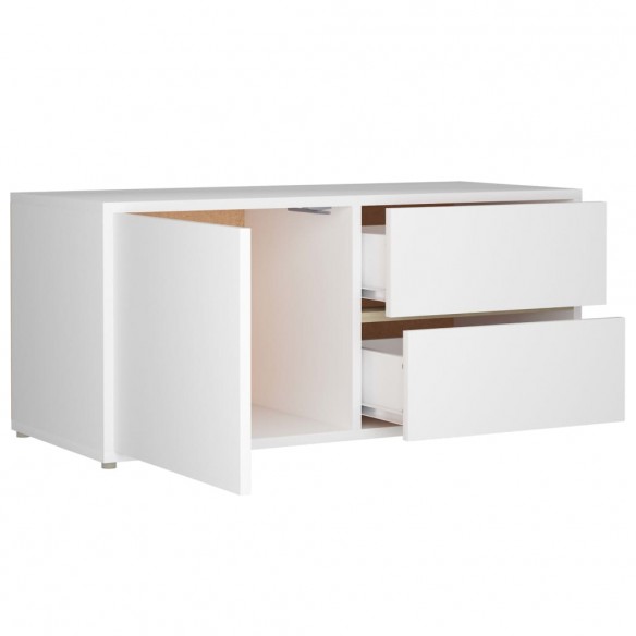 Meuble TV Blanc 80x34x36 cm Bois d'ingénierie