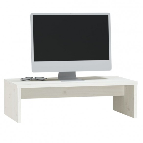 Support de moniteur Blanc 50x27x15 cm Bois de pin solide