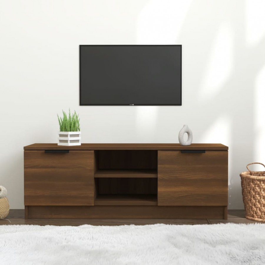 Meuble TV Chêne marron 102x35x36,5 cm Bois d'ingénierie