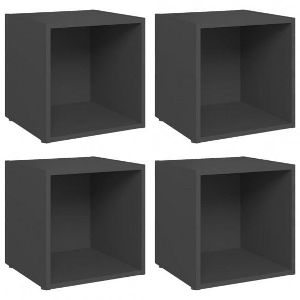 Meubles TV 4 pcs Gris 37x35x37 cm Aggloméré