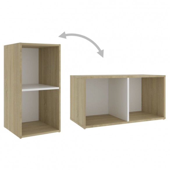 Meubles TV 2 pcs Blanc et chêne sonoma 72x35x36,5 cm Aggloméré