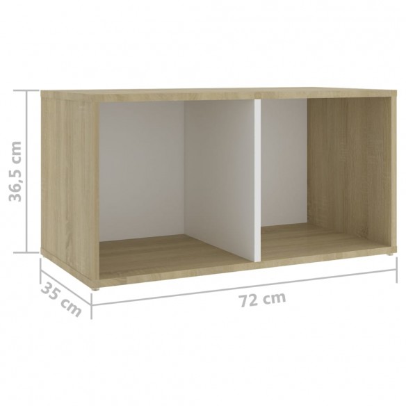 Meubles TV 2 pcs Blanc et chêne sonoma 72x35x36,5 cm Aggloméré