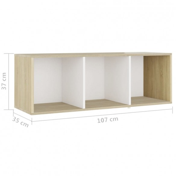 Ensemble de meubles TV 3 pcs Blanc et chêne sonoma Aggloméré