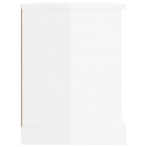 Meuble TV blanc brillant 73x35,5x47,5 cm bois d'ingénierie