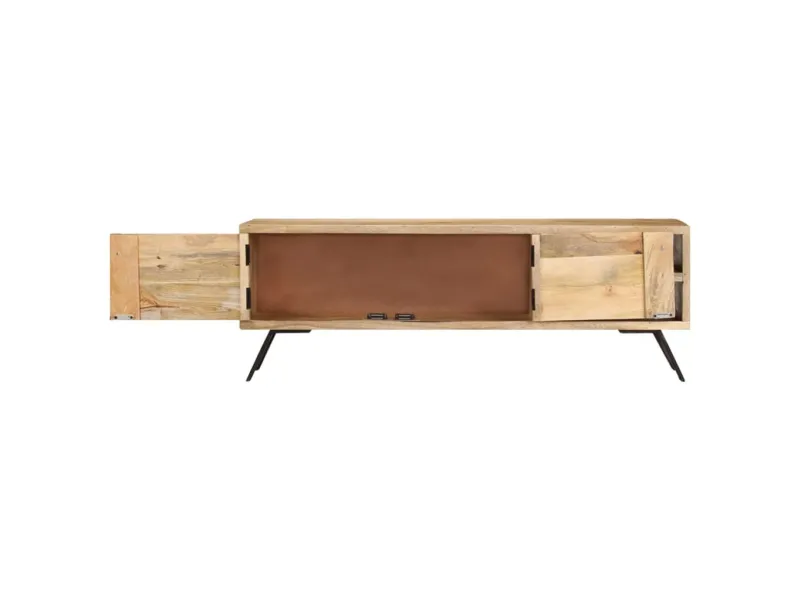 Meuble TV 110x30x40 cm Bois massif de manguier