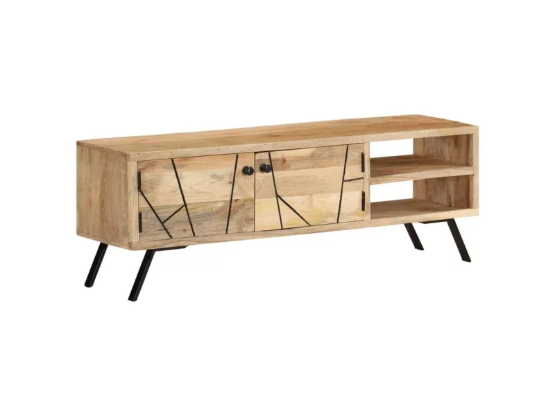 Meuble TV 110x30x40 cm Bois massif de manguier