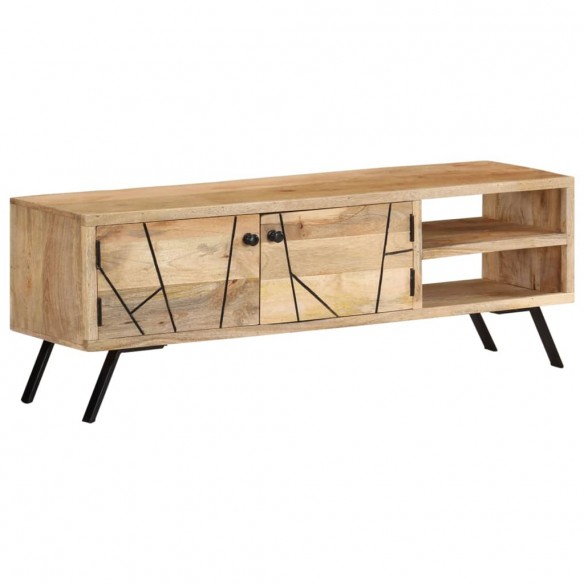 Meuble TV 110x30x40 cm Bois massif de manguier