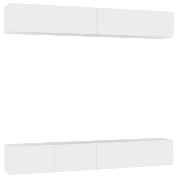 Meubles TV 4 pcs Blanc 100x30x30 cm Aggloméré