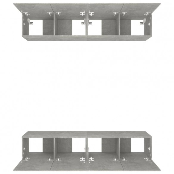 Meubles TV 4 pcs Gris béton 80x30x30 cm Bois d'ingénierie