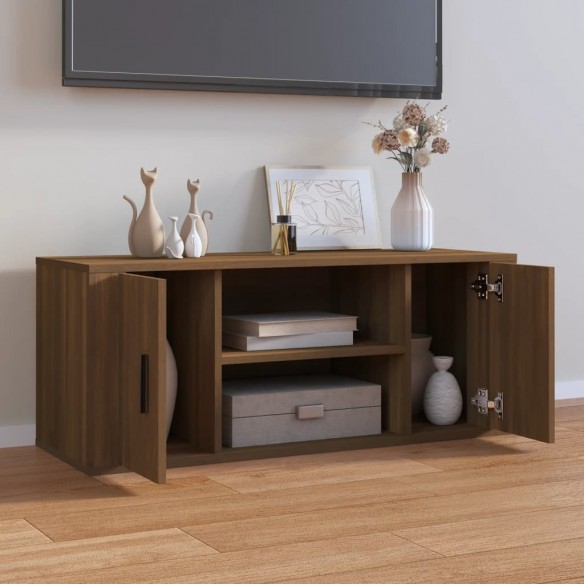 Meuble TV Chêne marron 100x35x40 cm Bois d'ingénierie