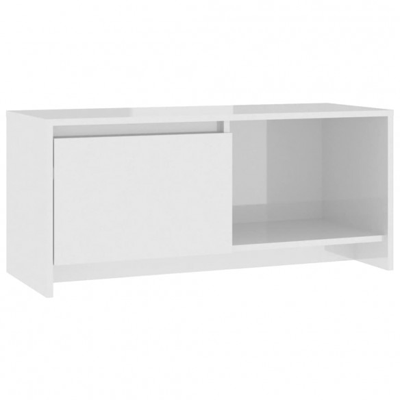 Meuble TV Blanc brillant 90x35x40 cm Aggloméré