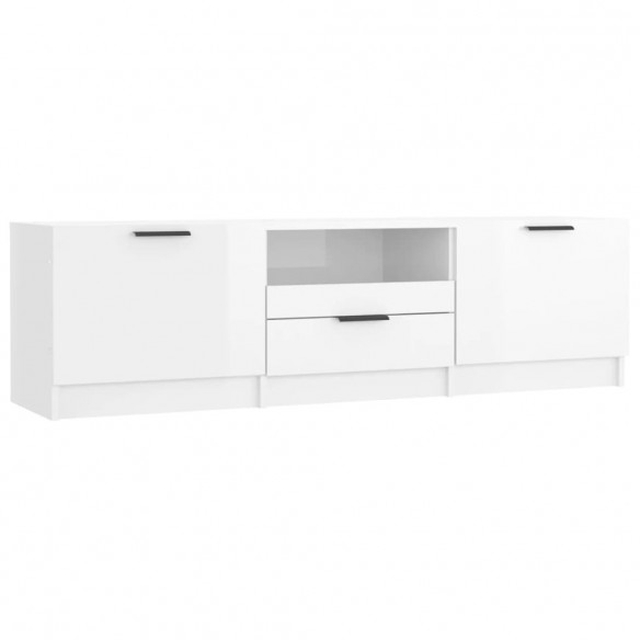 Meuble TV Blanc brillant 140x35x40 cm Bois d'ingénierie