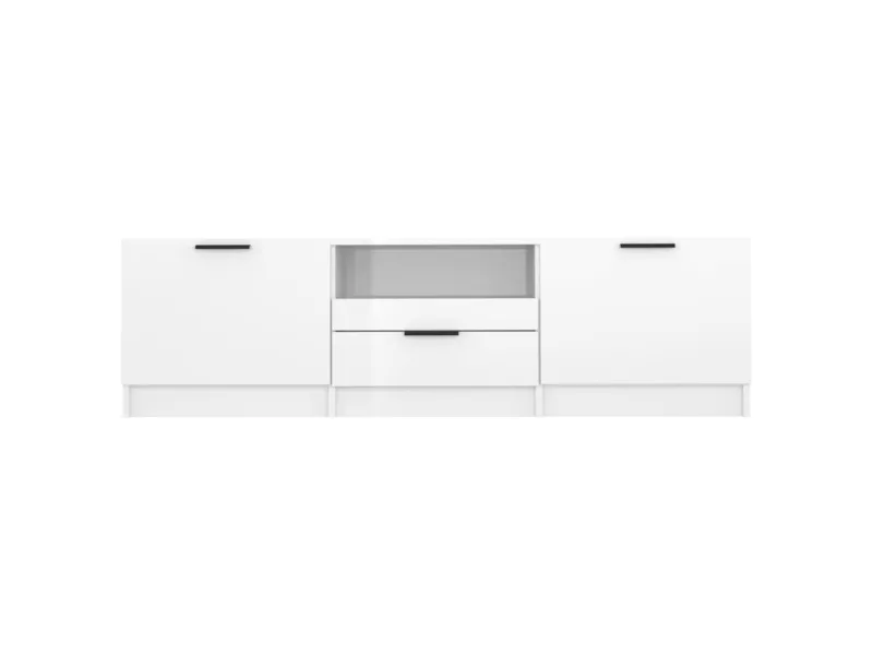 Meuble TV Blanc brillant 140x35x40 cm 