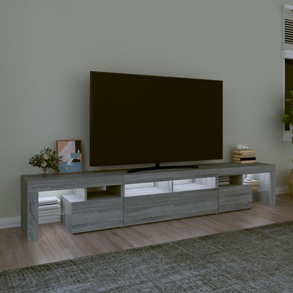 Meuble TV avec lumières LED Sonoma gris 230x36,5x40 cm