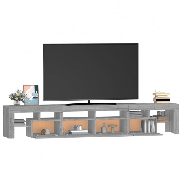 Meuble TV avec lumières LED Sonoma gris 230x36,5x40 cm