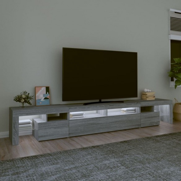 Meuble TV avec lumières LED Sonoma gris 260x36,5x40 cm