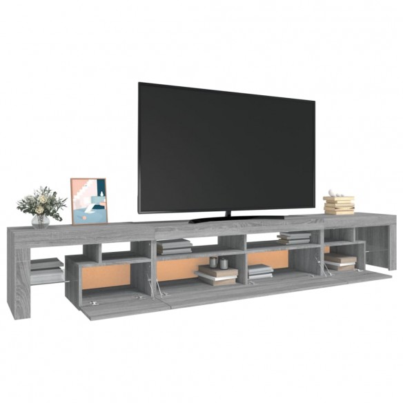 Meuble TV avec lumières LED Sonoma gris 260x36,5x40 cm