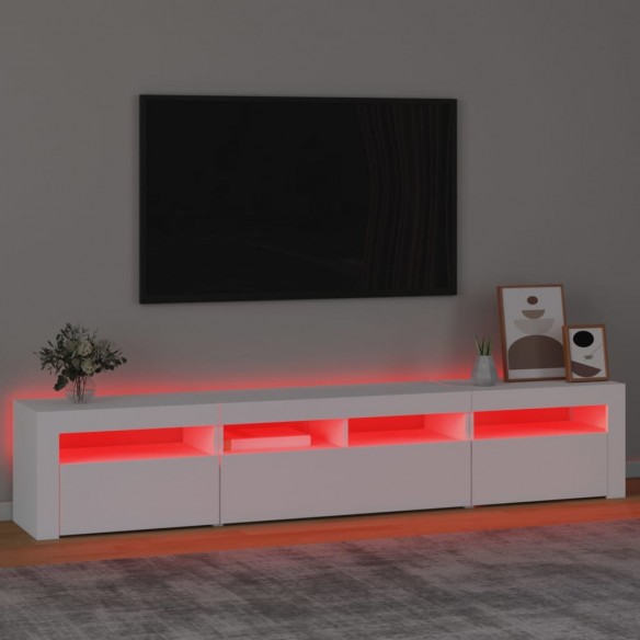 Meuble TV avec lumières LED Noir 210x35x40 cm