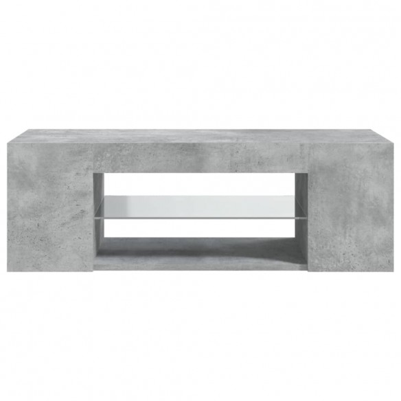 Meuble TV avec lumières LED gris béton 90x39x30 cm