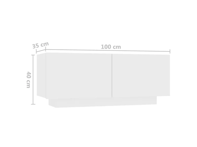 Meuble TV avec lumières LED Blanc 180x35x40 cm