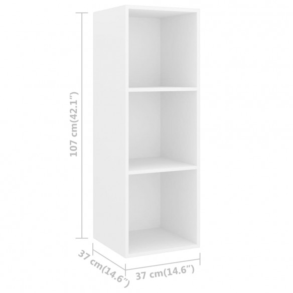 Ensemble de meuble TV 2 pcs Blanc Aggloméré