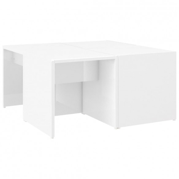 Tables basses 4 pcs Blanc brillant 33x33x33 cm Aggloméré