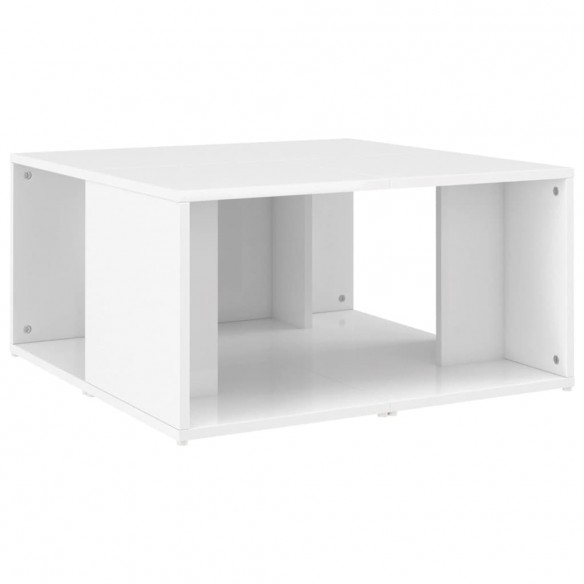 Tables basses 4 pcs Blanc brillant 33x33x33 cm Aggloméré