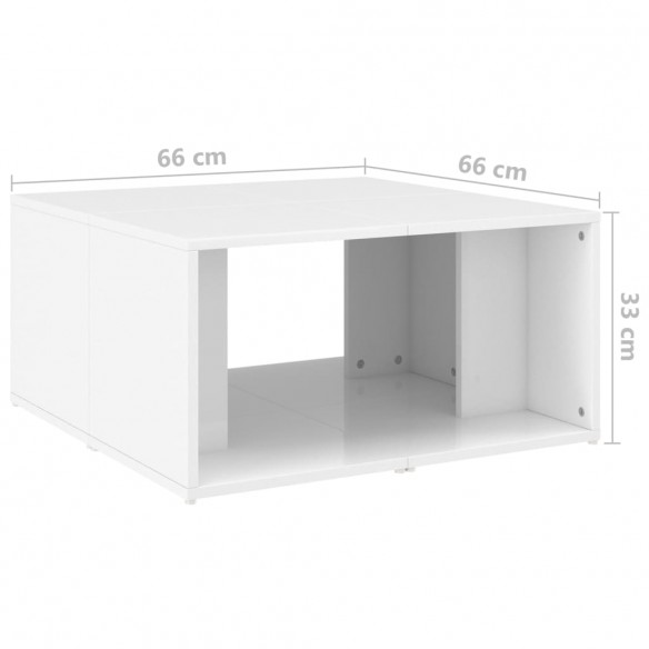 Tables basses 4 pcs Blanc brillant 33x33x33 cm Aggloméré