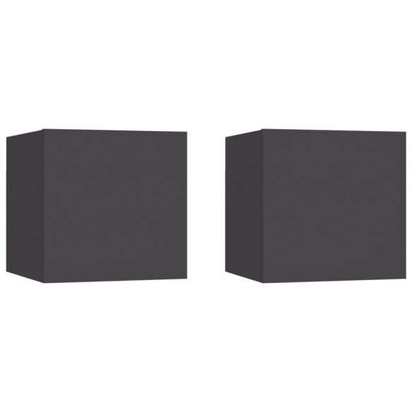 Meubles TV muraux 2 pcs Gris 30,5x30x30 cm