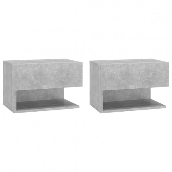 Tables de chevet murales 2 pcs Gris béton