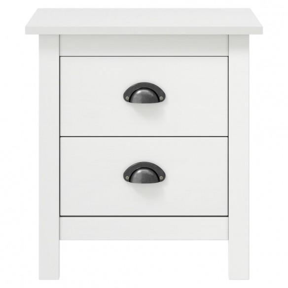 Tables de chevet Hill 2 pcs Blanc 46x35x49,5 cm Bois pin solide