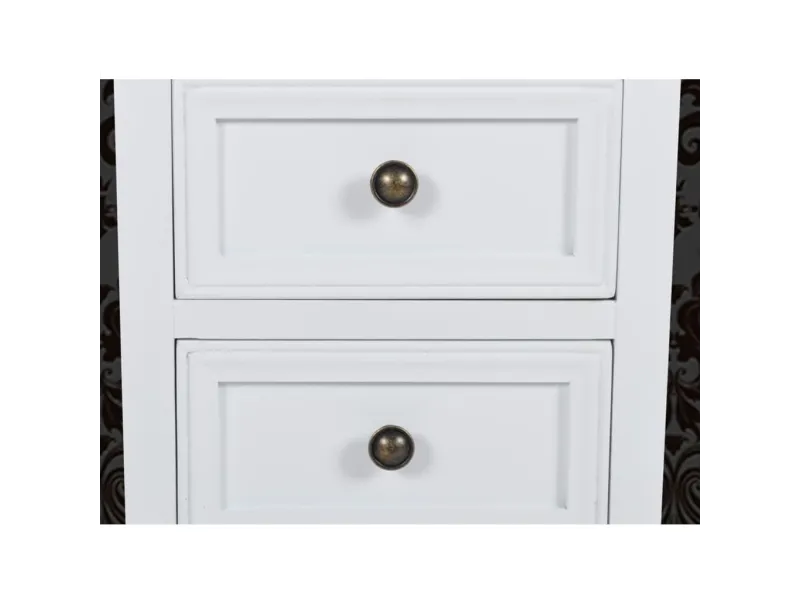 Table de chevet 2 pcs avec 2 tiroirs MDF Blanc