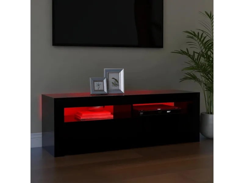 Meuble TV avec lumières LED noir 120x35x40 cm