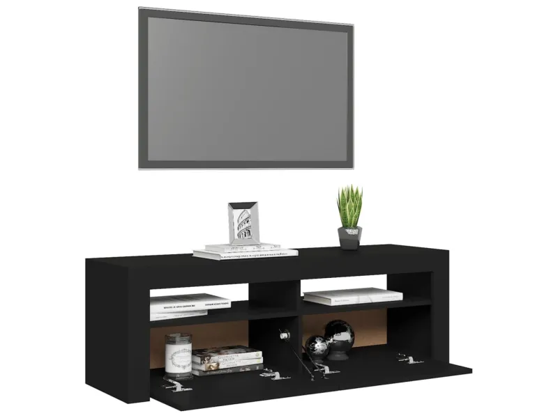 Meuble TV avec lumières LED noir 120x35x40 cm