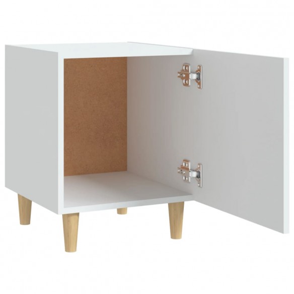 Tables de chevet 2 pcs Blanc Bois d'ingénierie