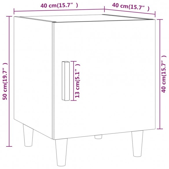 Tables de chevet 2 pcs Blanc Bois d'ingénierie