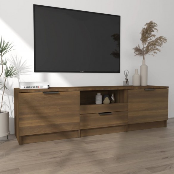 Meuble TV Chêne marron 140x35x40 cm Bois d'ingénierie