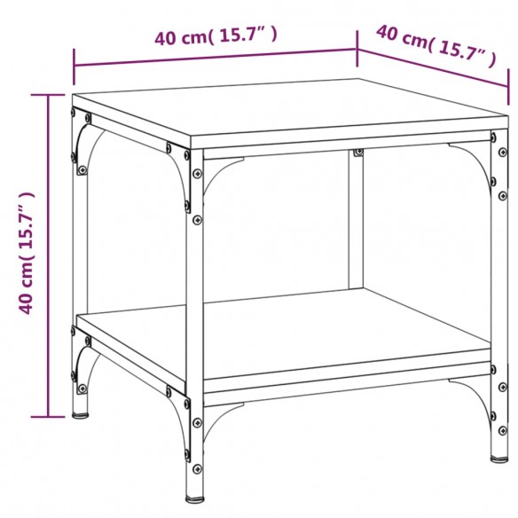 Table d'appoint Chêne fumé 40x40x40 cm Bois d'ingénierie