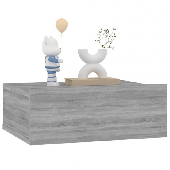 Table de chevet flottante Sonoma gris 40x30x15 cm